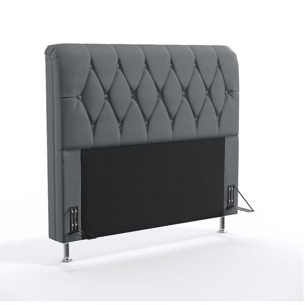 Cabeceira Sirius 160 Para Cama Queen Sued Cinza Aradecor
