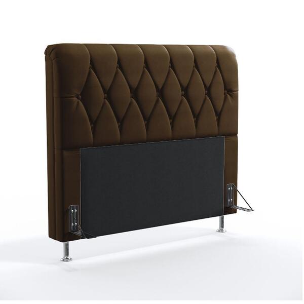 Cabeceira Sirius 160 Para Cama Queen Sued Marrom Aradecor