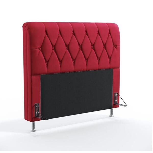 Cabeceira Sirius 160 Para Cama Queen Sued Vermelho Aradecor