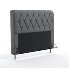 Cabeceira Sirius 195 Para Cama King Sued Cinza Aradecor