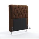 Cabeceira Sirius 90 De Solteiro Couro Artificial Marrom