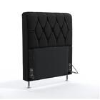 Cabeceira Sirius 90 De Solteiro Couro Artificial Preto