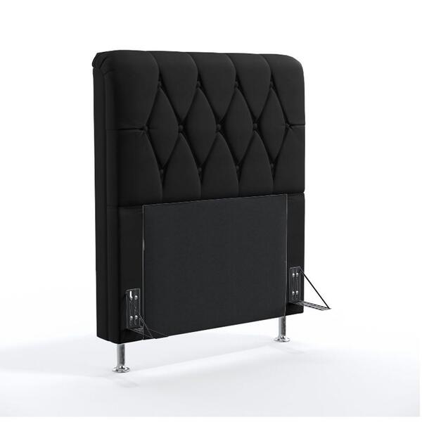 Cabeceira Sirius 90 De Solteiro Couro Artificial Preto