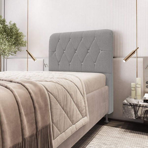 Cabeceira Sirus 90 Premium / N-038 Bouclê Cinza