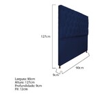 Cabeceira Sofia 90 Cm Solteiro Suede Azul Marinho - Amarena M