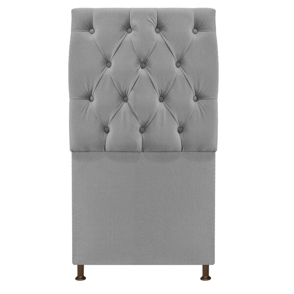 Cabeceira Sofia 90 Cm Solteiro Suede Cinza - Amarena Móveis