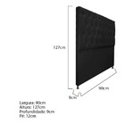 Cabeceira Sofia 90 Cm Solteiro Suede Preto - Amarena Móveis