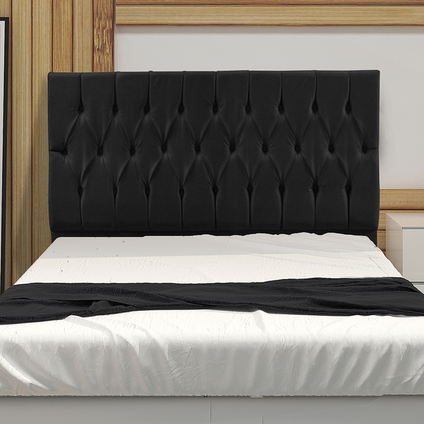 Cabeceira Solteiro 0,90m Madrid Suede Preto Dal Poz Estofados
