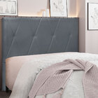 Cabeceira Solteiro 0 90m Aquilla Veludo Cinza Chumbo - Pallaz