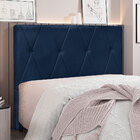 Cabeceira Solteiro 0 90m Ávila Suede Azul Marinho - Pallazio