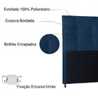 Cabeceira Solteiro 0 90m Berlim Suede Azul Marinho - Pallazio