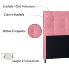 Cabeceira Solteiro 0 90m Berlim Suede - Pallazio - Rosa