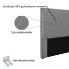 Cabeceira Solteiro 0 90m Esmeralda Linho Cinza Escuro - Palla