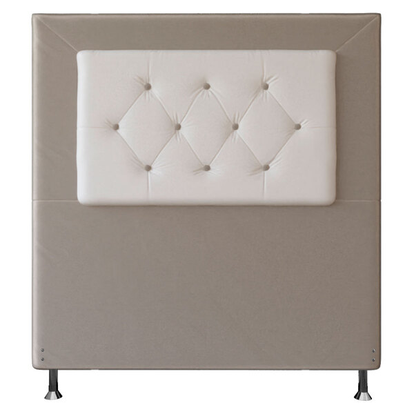 Cabeceira Solteiro 0 90m Havana Suede Bege Com Corino Branco