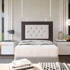 Cabeceira Solteiro 0 90m Havana Suede Com Corino Branco - Pal