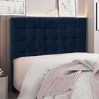 Cabeceira Solteiro 0 90m Santiago Suede Azul Marinho - Pallaz