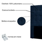 Cabeceira Solteiro 0 90m Santiago Suede - Pallazio - Azul Mar