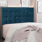 Cabeceira Solteiro 0 90m Verona Veludo - Pallazio - Azul Mari