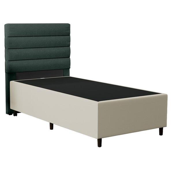 Cabeceira Solteiro 88x188cm Hit Id5 Corano Bege/linho Verde