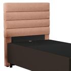 Cabeceira Solteiro 88x188cm Hit Id5 Suede Marrom/linho Rosê