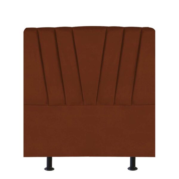 Cabeceira Solteiro 90 Cm Bélgica A01 Suede Marrom Terracota
