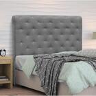 Cabeceira Solteiro 90 Cm Buona Notte Suede Liso Cinza