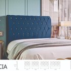 Cabeceira Solteiro 90 Cm Com Strass Grécia Azul