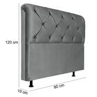 Cabeceira Solteiro 90cm Barbara Suede Cinza Id Milani Store