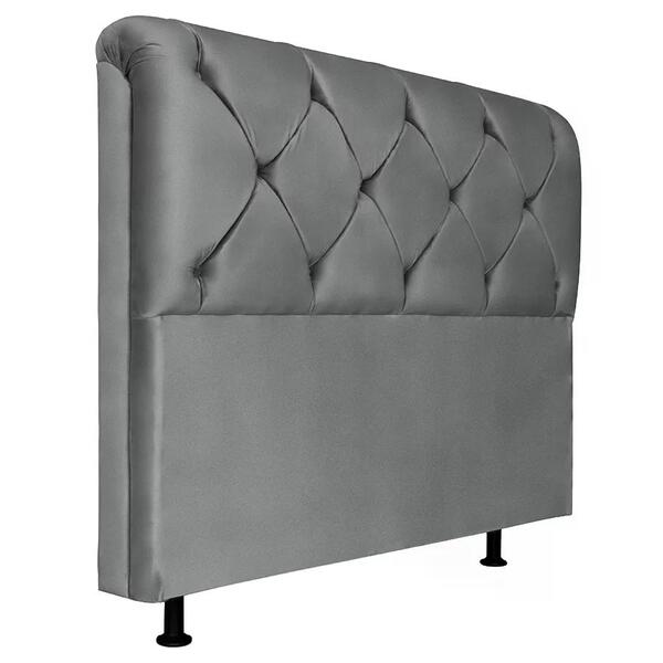 Cabeceira Solteiro 90cm Barbara Suede Cinza Id Milani Store