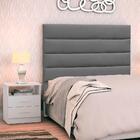 Cabeceira Solteiro 90cm Cinza E 1 Mesa De Cabeceira Branco