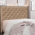 Cabeceira Solteiro 90cm Em Suede Tania  Bege