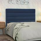 Cabeceira Solteiro 90cm Greta Suede Azul Dmonegatto