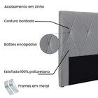 Cabeceira Solteiro 90cm Linho Aquilla Cinza