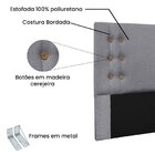 Cabeceira Solteiro 90cm Linho Gênova Cinza