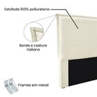 Cabeceira Solteiro 90cm Linho Rústico Veneza  Natural