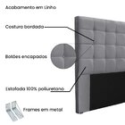 Cabeceira Solteiro 90cm Linho Verona Cinza