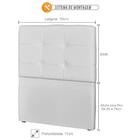 Cabeceira Solteiro 90cm London Corino Branco - Js Móveis