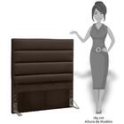 Cabeceira Solteiro 90cm Marrom E 1 Mesa De Cabeceira Branco