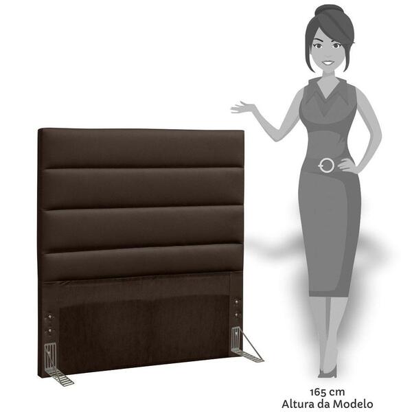 Cabeceira Solteiro 90cm Marrom E 1 Mesa De Cabeceira Branco