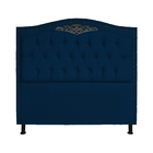 Cabeceira Solteiro 90cm Para Cama Box Greta Suede Azul Marinh