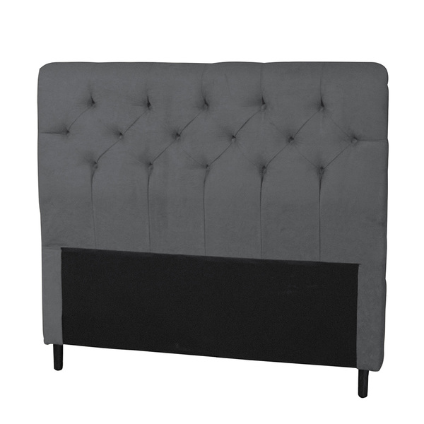 Cabeceira Solteiro 90cm Ravena Ciinza Suede Carolina Moveis