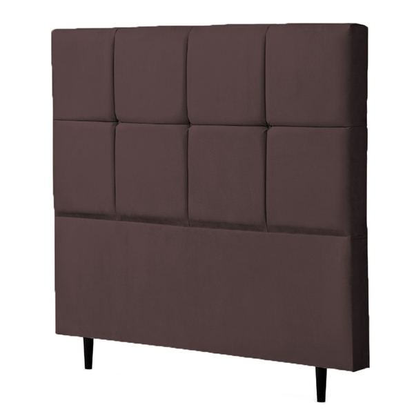 Cabeceira Solteiro 90cm Roma Marrom Suede Carolina Moveis