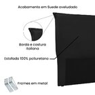 Cabeceira Solteiro 90cm Suede Veneza  Preto