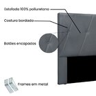 Cabeceira Solteiro 90cm Veludo Aquilla  Cinza