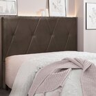 Cabeceira Solteiro 90cm Veludo Aquilla  Marrom