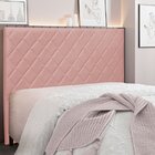 Cabeceira Solteiro 90cm Veludo Esmeralda  Rosa