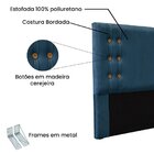 Cabeceira Solteiro 90cm Veludo Gênova  Azul Marinho