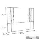 Cabeceira Solteiro 90cm Veludo Gênova  Preto