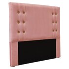 Cabeceira Solteiro 90cm Veludo Gênova  Rosa