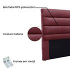Cabeceira Solteiro 90cm Veludo La Itáliana  Vinho